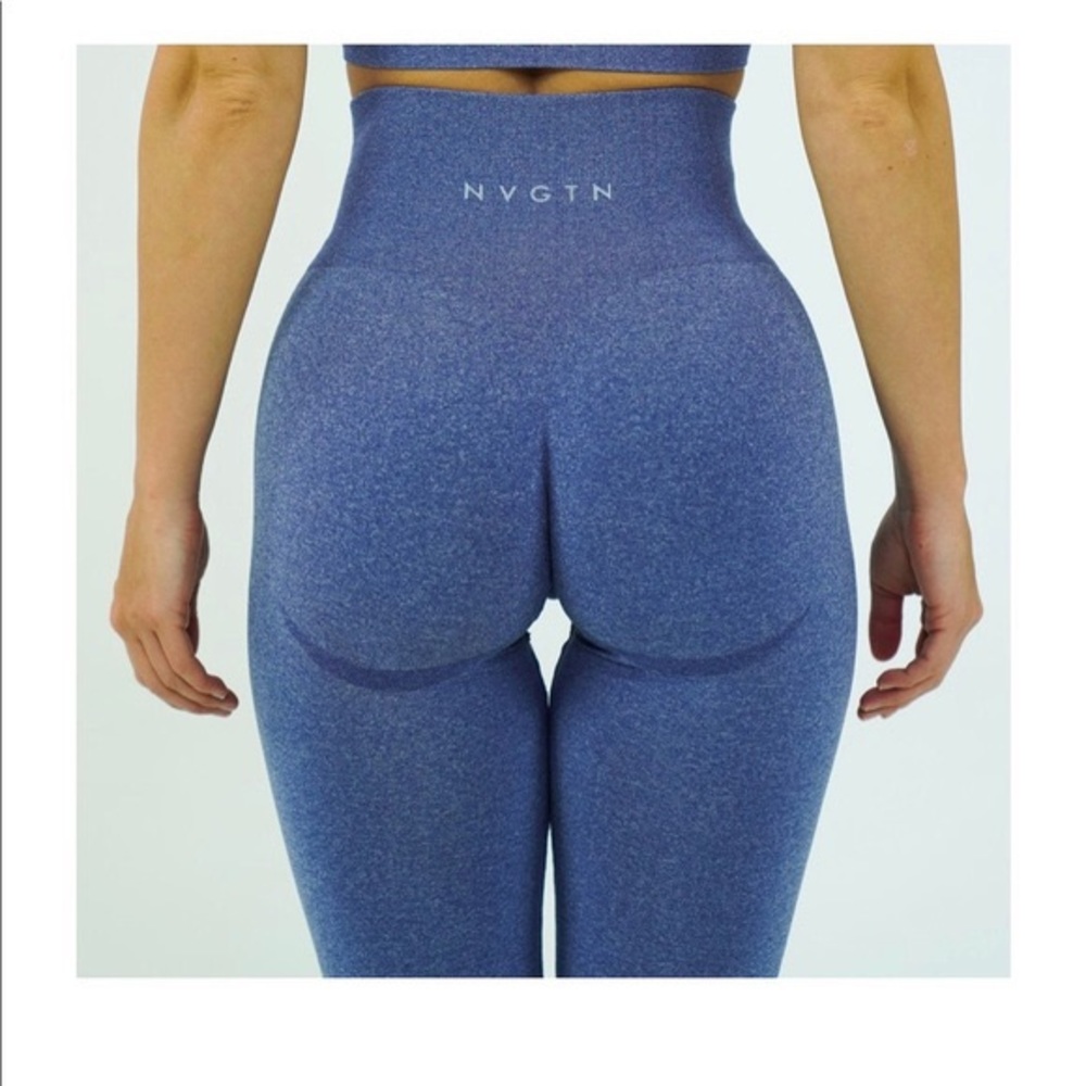NVGTN High-Waist Seamless Leggings in Heather Blue size Small
